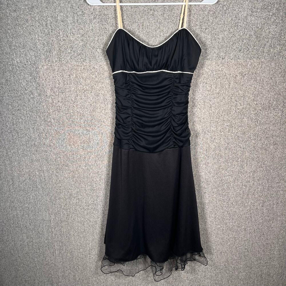 Y2K Vintage 90s Prom Homecoming Whimsygoth Midi Dress Womens Ruched Vampy S/M